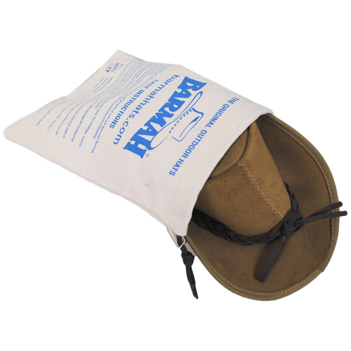 Barmah | Cattle Suede Leather Foldaway Drover Hat | 400902 | detailone | HICKORY