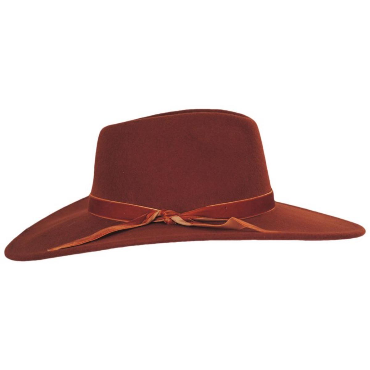 Scala | Calista Wide Brim Wool Felt Fedora Hat | 123420 | front | RUST