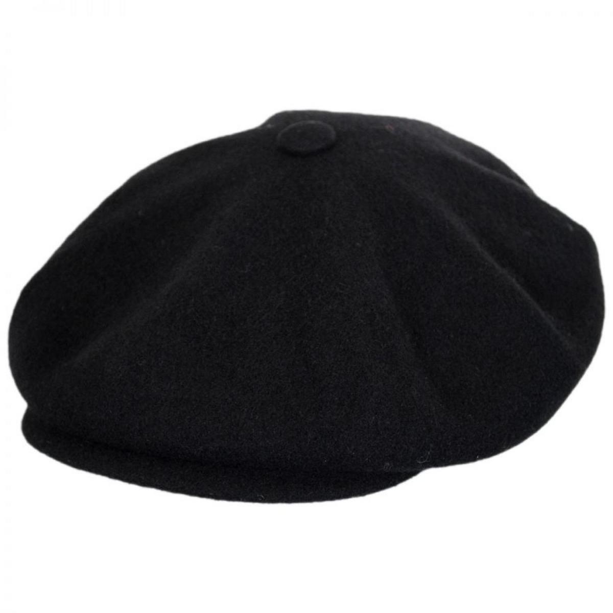 Kangol | Hawker Wool Newsboy Cap | 160943 | lead | BLACK