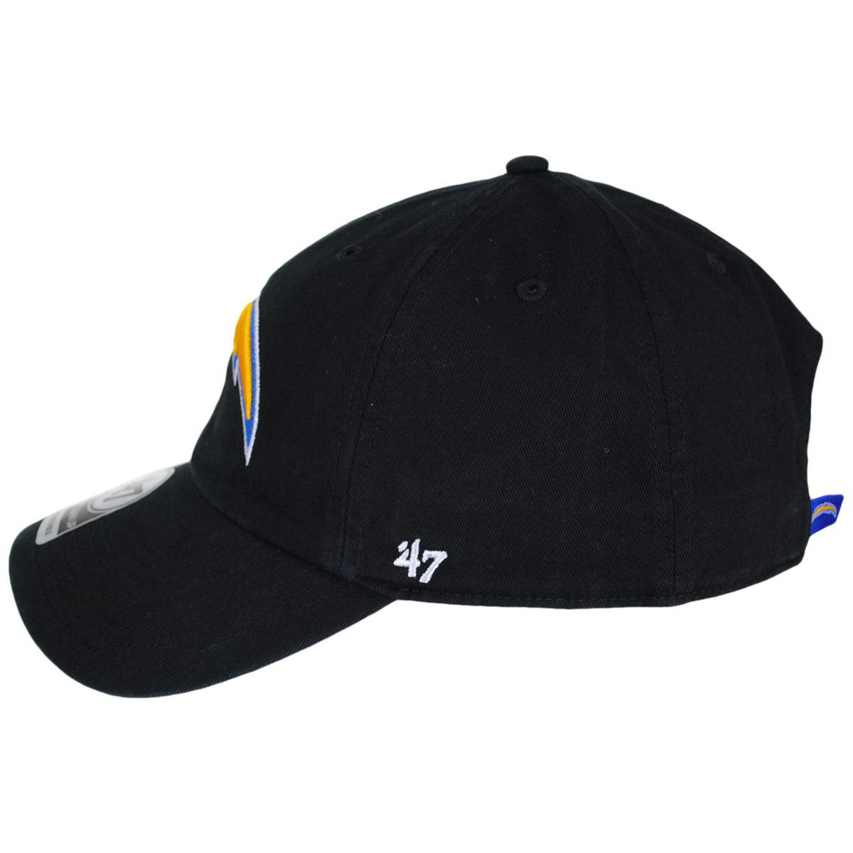47 Brand | Los Angeles Chargers NFL Clean Up Strapback Baseball Cap Dad Hat | 203760 | profile | BLACK