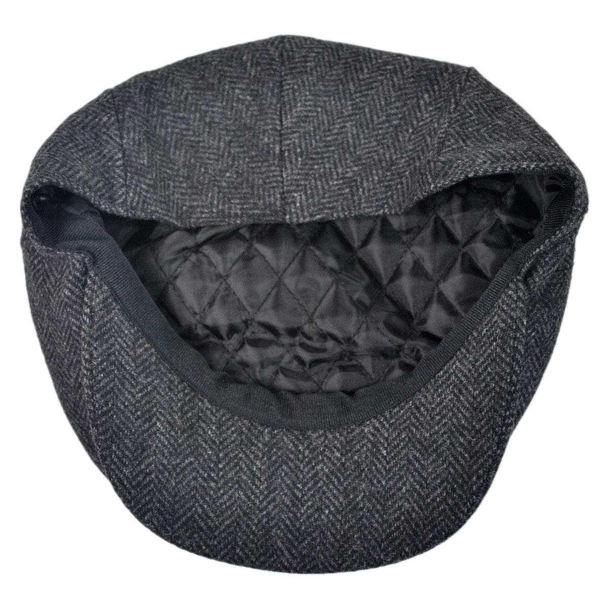 Jaxon Hats | Wholesale Square Bill Herringbone Wool Ivy Cap B2B Pre-Pack | B2B167755 | under | CHARCOAL