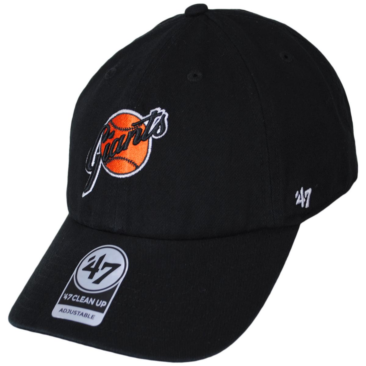 47 Brand | San Francisco Giants MLB Clean Up Strapback Baseball Cap Dad Hat | 203102 | lead | BLACK/ORANGE