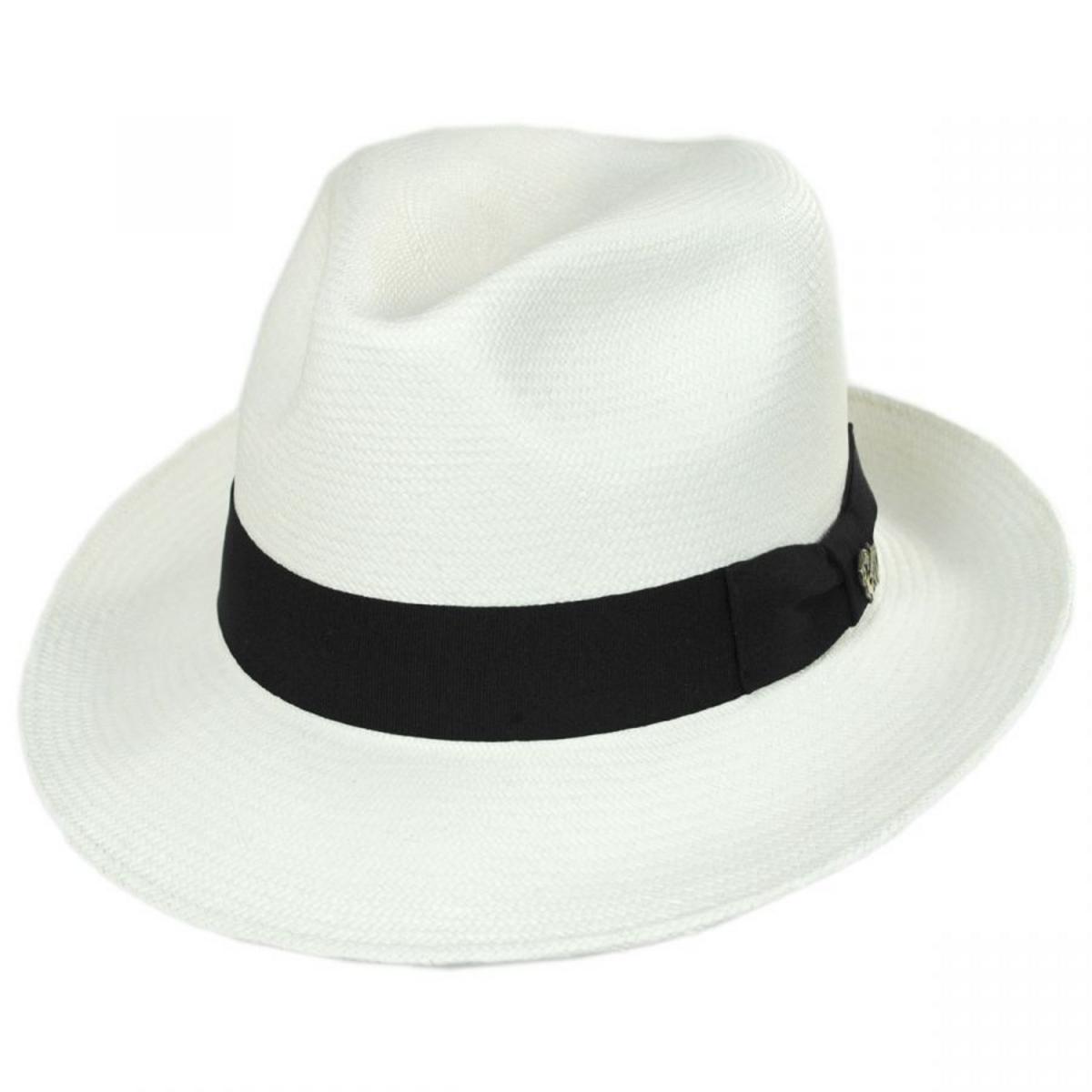 Bigalli | Grade 8 Panama Straw Fedora Hat | 129203 | lead | WHITE