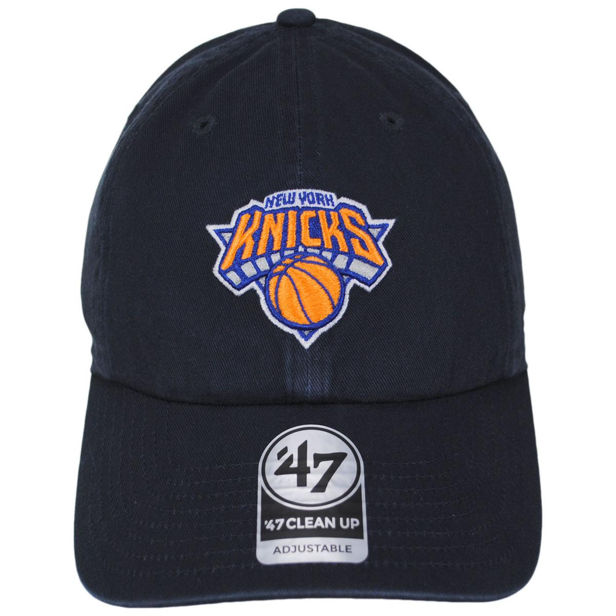 47 Brand | New York Knicks NBA Clean Up Strapback Baseball Cap Dad Hat | 203991 | front | NAVY