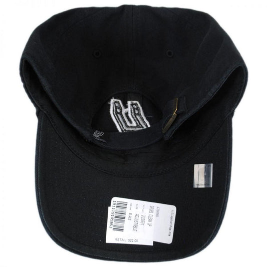 47 Brand | San Antonio Spurs NBA Clean Up Strapback Baseball Cap Dad Hat | 203931 | front | BLACK
