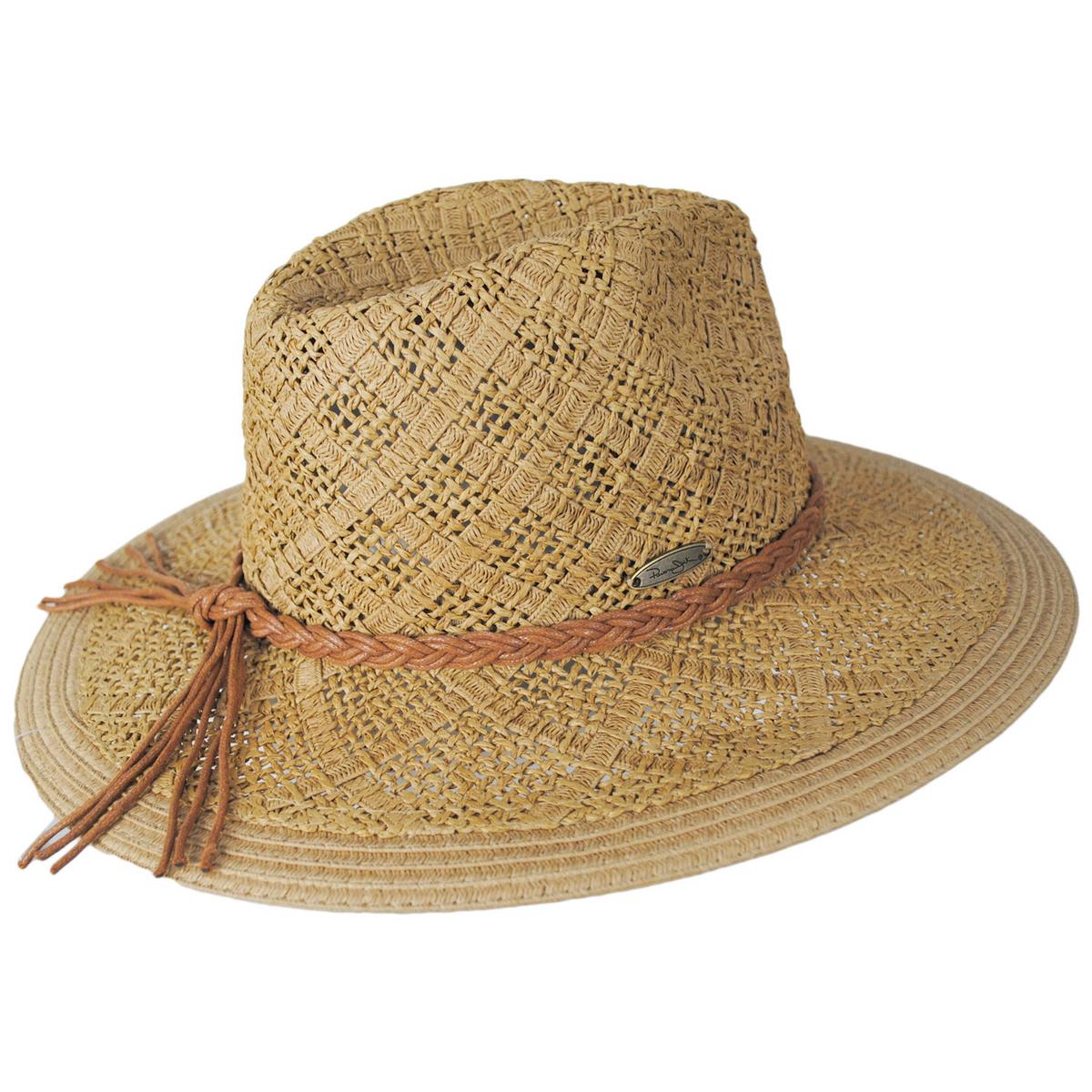 Panama Jack | Bondi Toyo Straw Safari Fedora Hat | 102001 | profile | TOAST