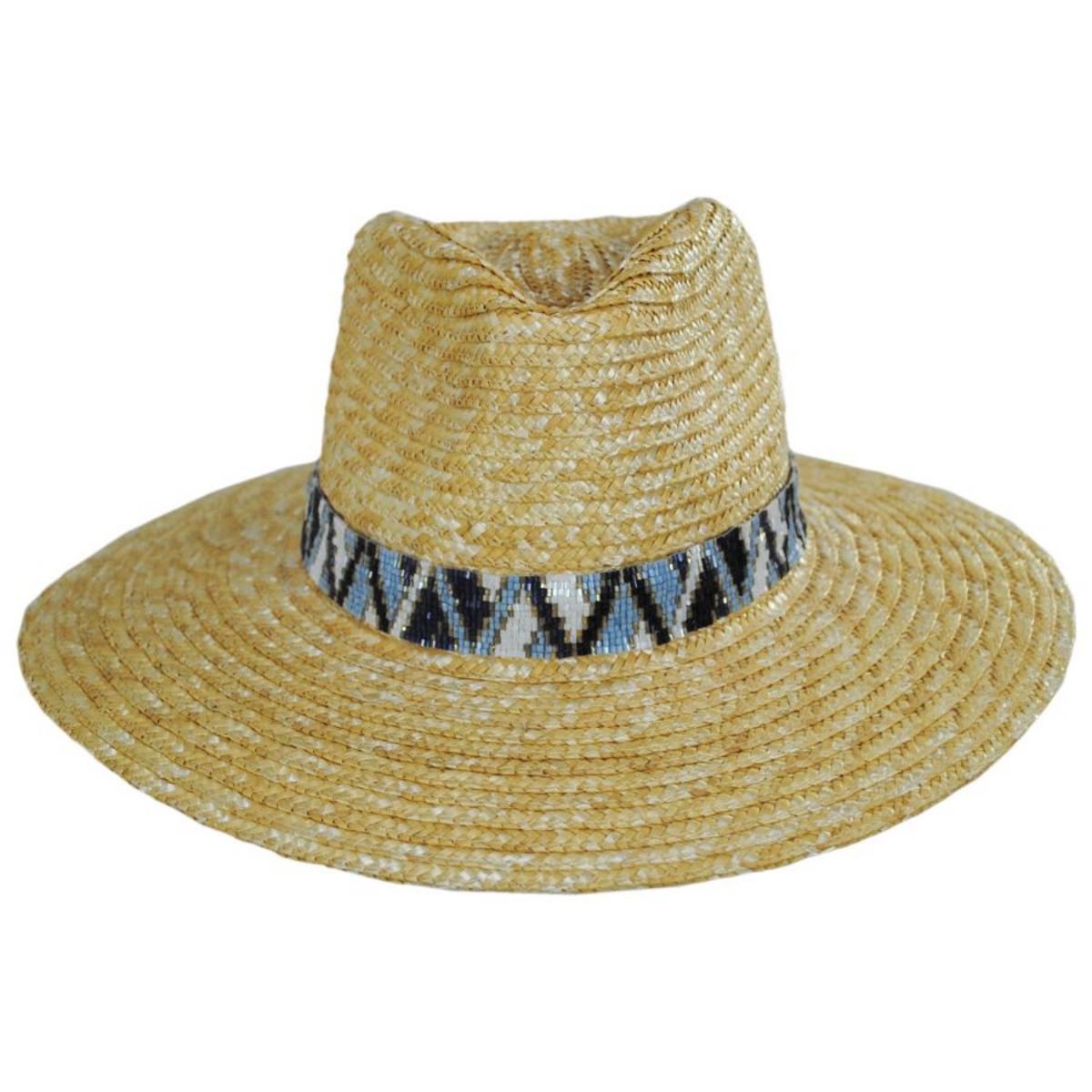 NIKKI BEACH | Mykonos Milan Straw Rancher Fedora Hat | 102719 | front | NATURAL