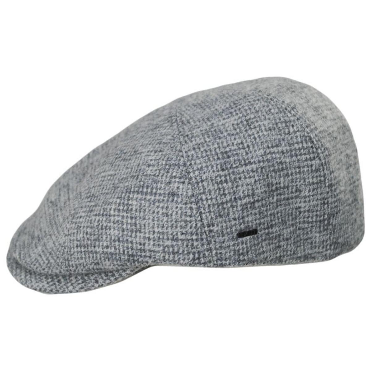 Bailey 1922 | Brune Wool Houndstooth Newboy Cap | 167211 | profile | GREY