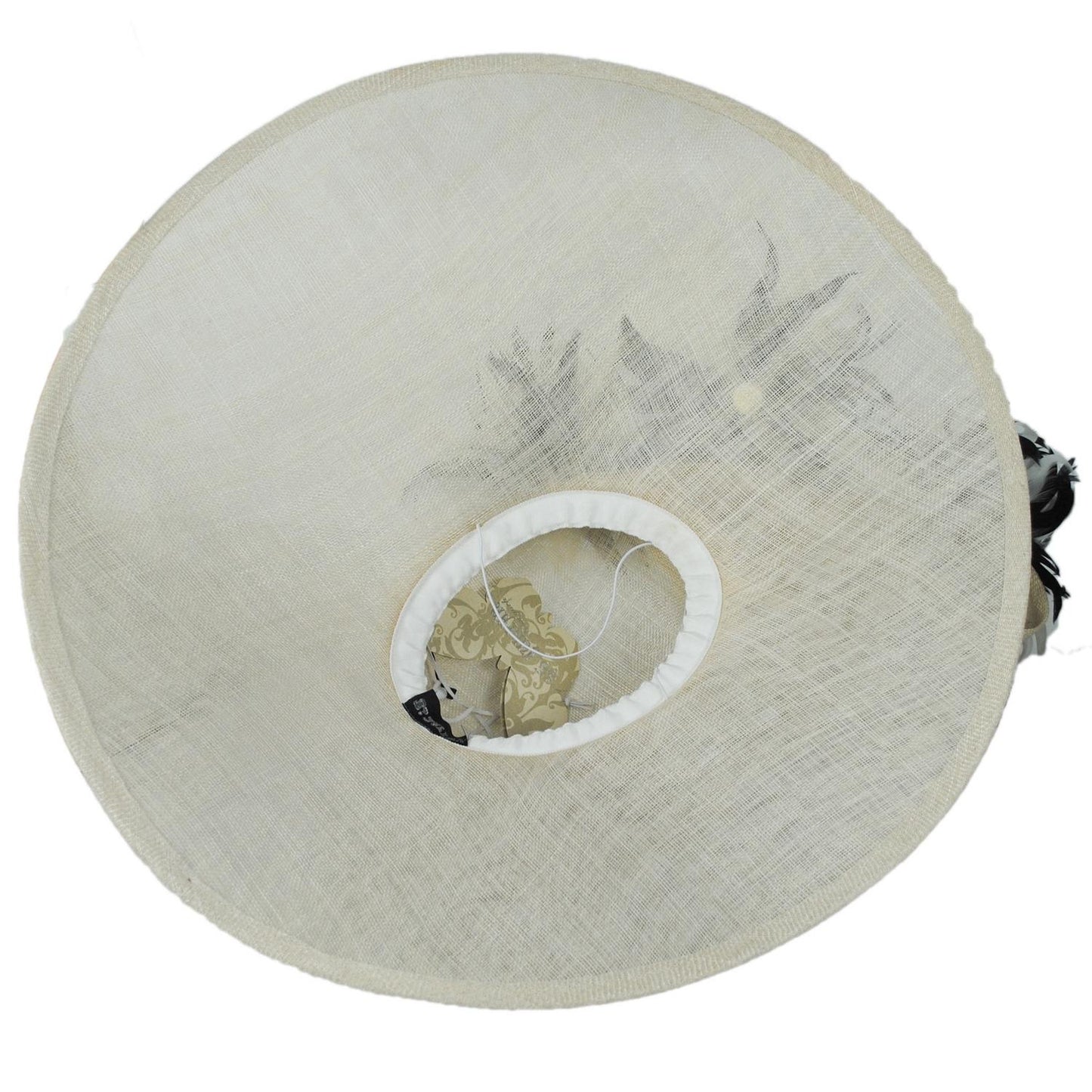 St. Julian | Two Tone Curly Feather Flowers Lampshade Dress Hat | 124278 | under | WHITE/BLACK