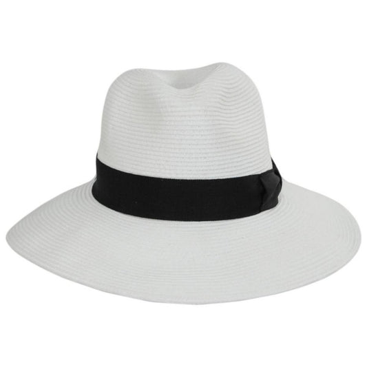 Physician Endorsed | Cordoba Toyo Straw Fedora Hat | 102741 | front | WHITE/BLACK