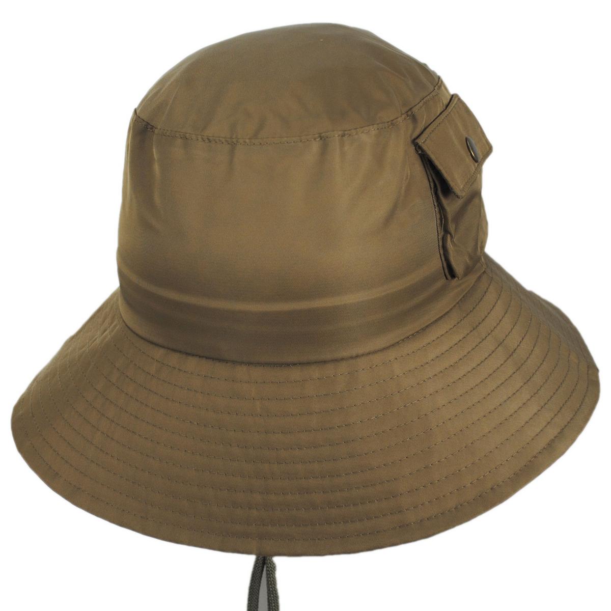 Scala | Aloma Nylon Rain Hat | 106425 | lead | KHAKI
