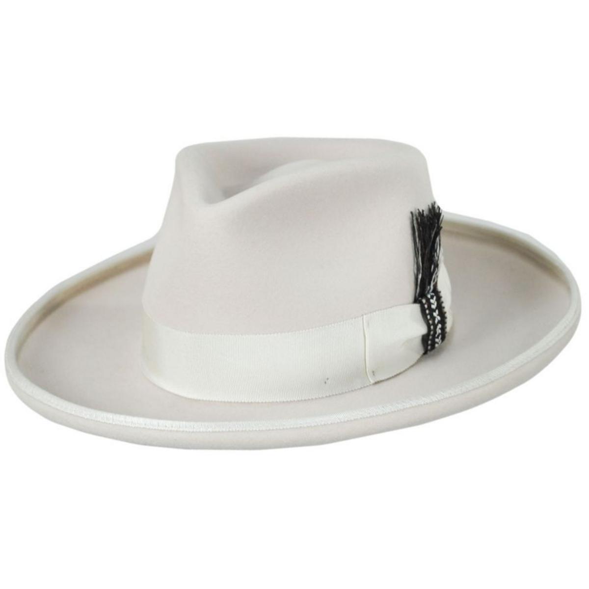 Renegade | Cote Pencil Curl Brim Wool Felt Fedora Hat | 130384 | lead | BEIGE