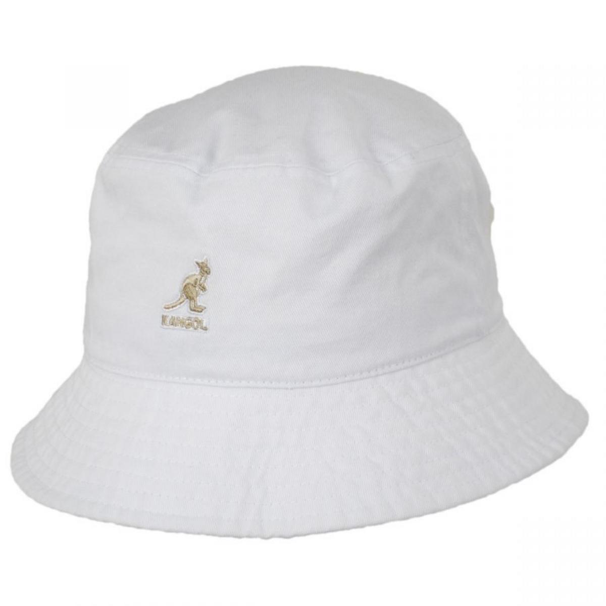 Kangol | Washed Cotton Bucket Hat | 185701 | lead | WHITE