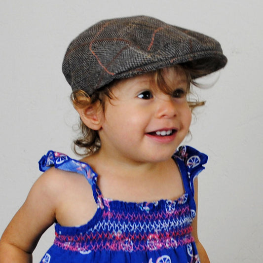Jaxon Hats | Baby Tweed Wool Blend Ivy Cap | 512112 | lsfone | BROWN/GREY