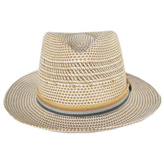 Bailey 1922 | Rudi Shantung LiteStraw Fedora Hat | 127872 | front | SEPIA/NATURAL