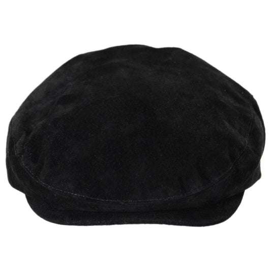 Jaxon Hats | Wholesale Five-Point Suede Ivy Cap B2B Pre-Pack | B2B170200 | front | BLACK