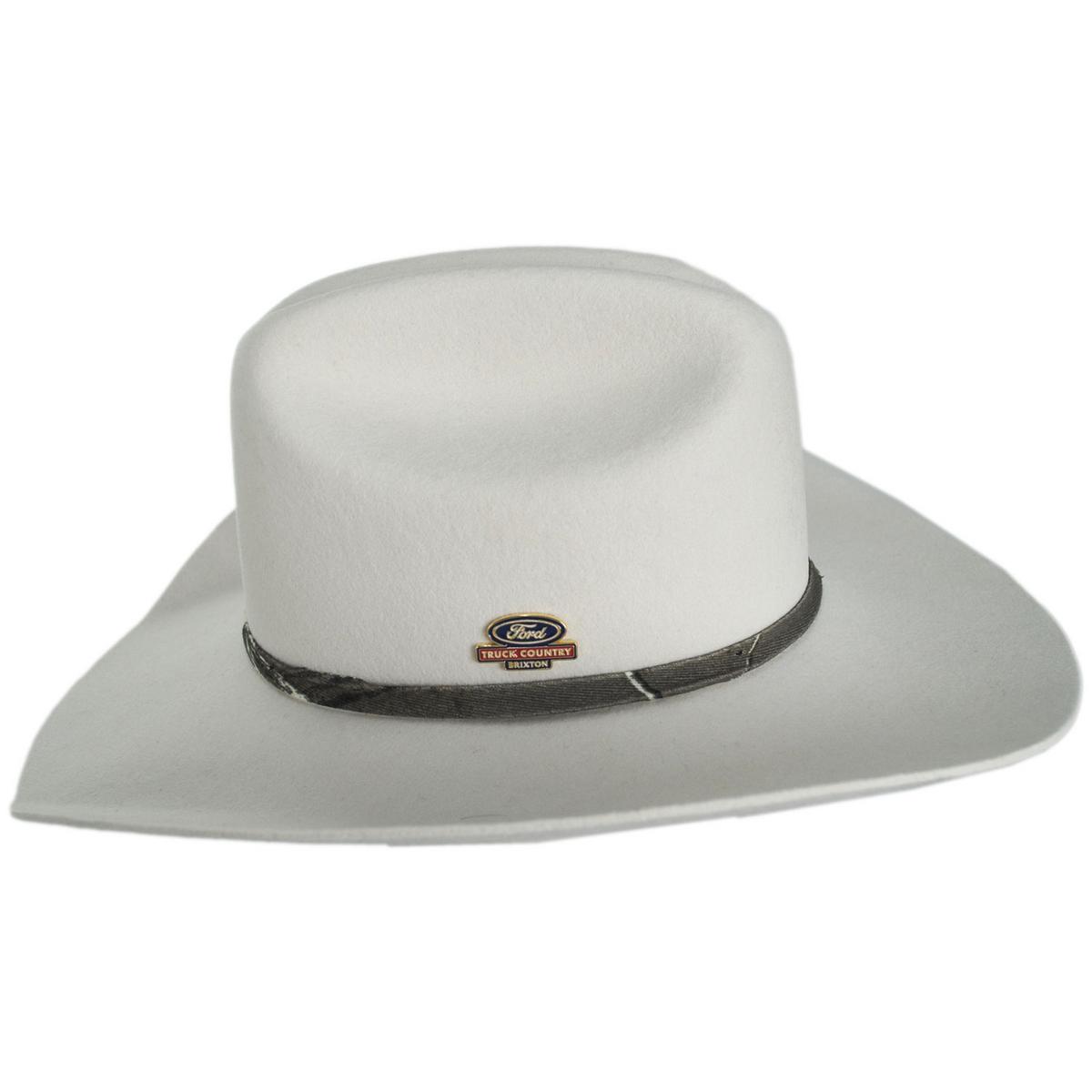 BRIXTON HATS | Ford Truck Country Wool Felt Cowboy Hat | 135673 | profile | WIMBLETON WHITE/CAMO