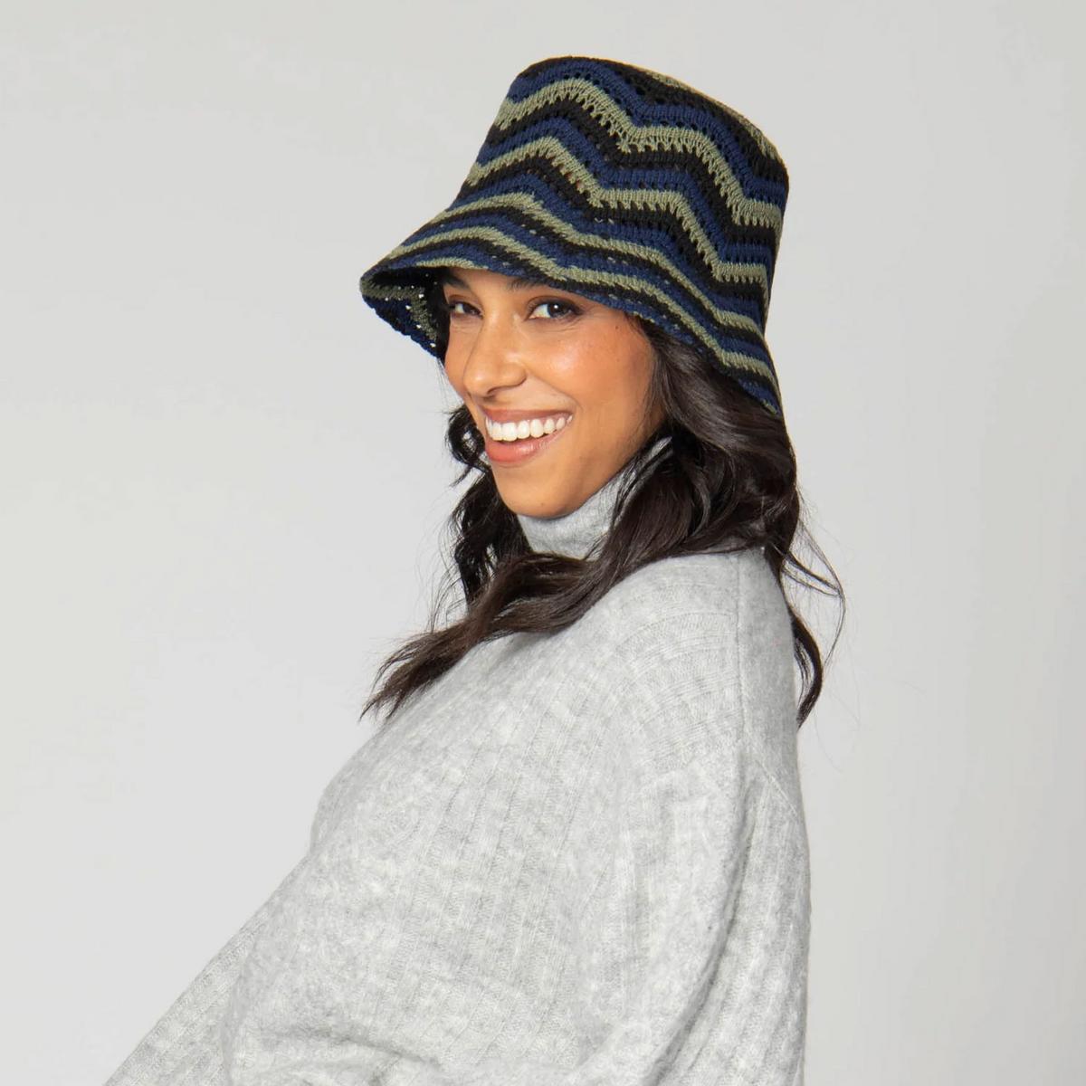 San Diego Hat Company | Dolly Cotton Knit Bucket Hat | 108649 | lsmone | NAVY