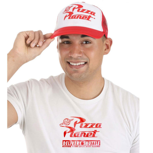 Disney | Pizza Planet Foam Mesh Trucker Snapback Baseball Cap & T-Shirt Kit | 190568 | lsmone | RED/WHITE