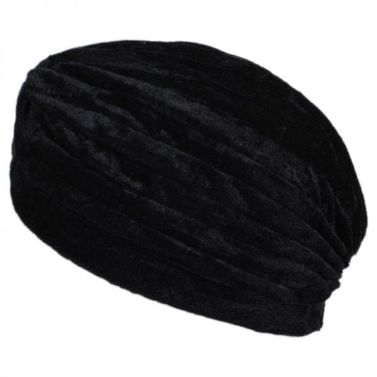 Jeanne Simmons | Velvet Poly Turban | 106533 | front | BLACK