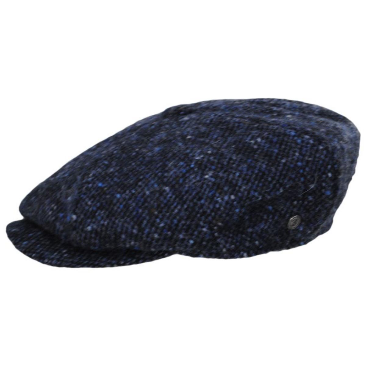 Jaxon & James | Donegal Tweed Glenborin Marl Newsboy Cap | 170018 | profile | BLACK/BLUE