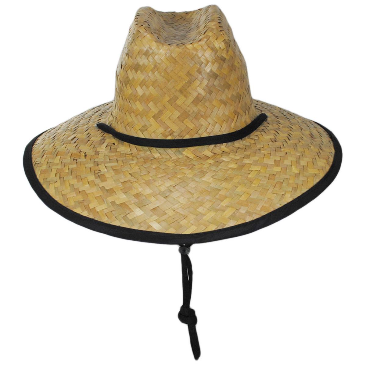 Peter Grimm | Kenny Solid Straw Lifeguard Hat | 127215 | front | BLACK