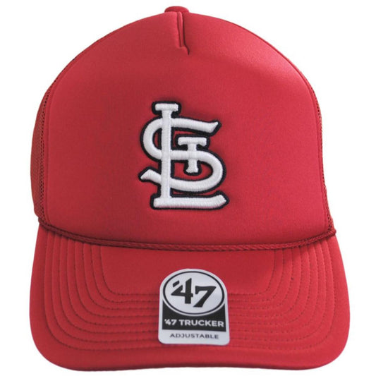 47 Brand | St. Louis Cardinals MLB Foam Mesh Trucker Snapback Baseball Cap | 203130 | front | RED