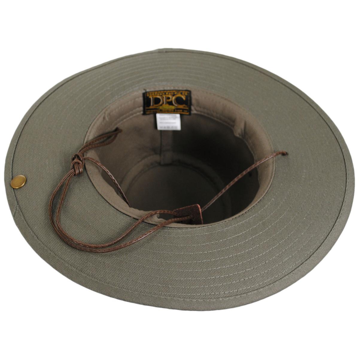 Dorfman Pacific | Chin Cord Cotton Aussie Hat | 400253 | under | OLIVE