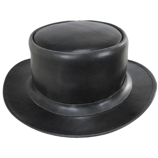 Jaxon Hats | John Bull Leather Top Hat - Black | 194100 | front | BLACK