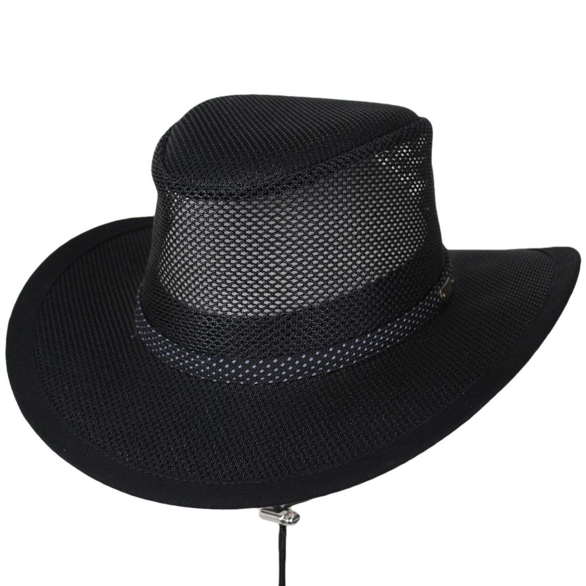 Scala | Mesh Covered Safari Hat | 400202 | lead | BLACK
