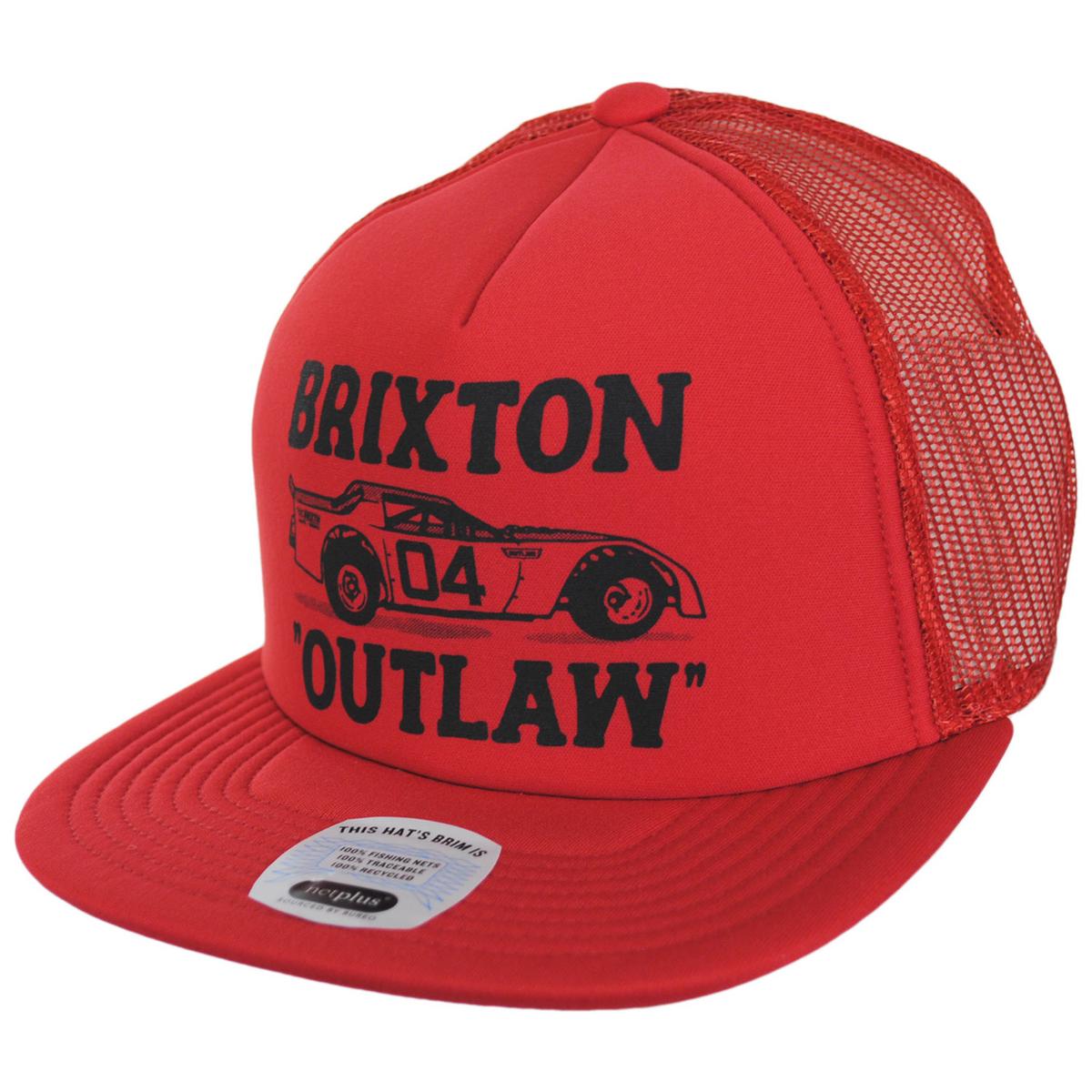 BRIXTON HATS | Outlaw MP NetPlus Foam Mesh Snapback Trucker Baseball Cap | 201868 | lead | RED/RED
