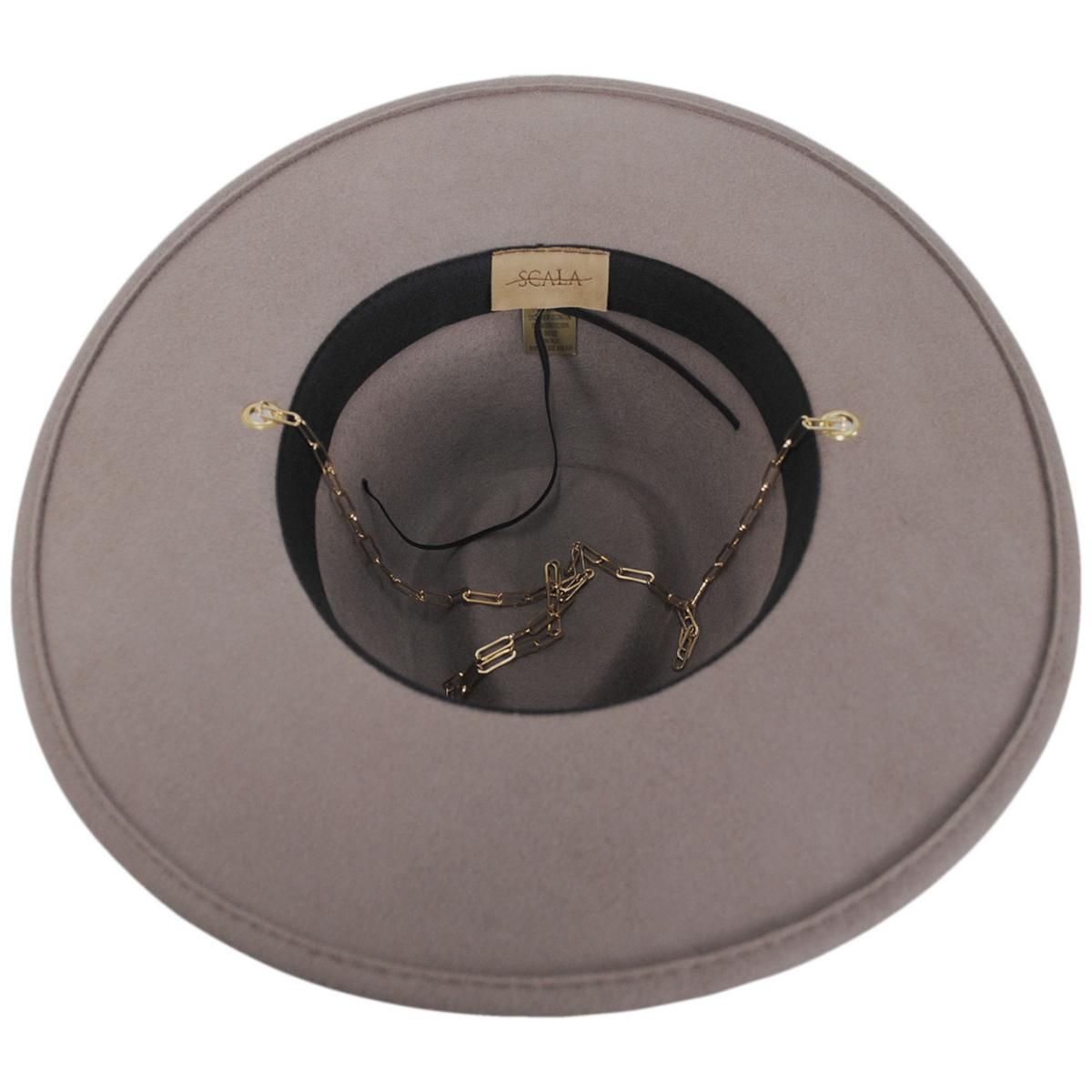 Scala | Candace Wool Felt Fedora Hat | 123494 | under | MINK