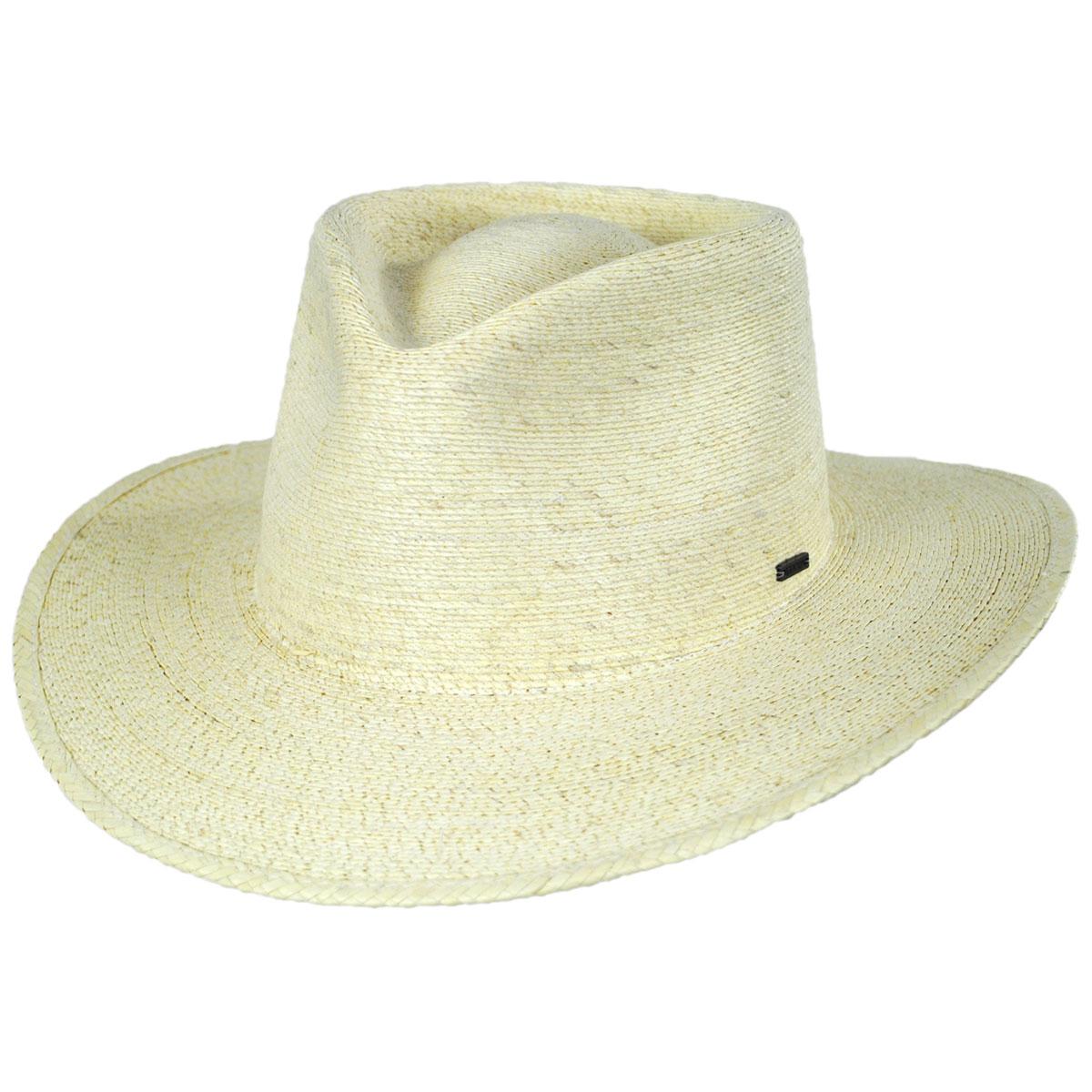 BRIXTON HATS | Marcos Palm Straw Fedora Hat | 104036 | lead | NATURAL