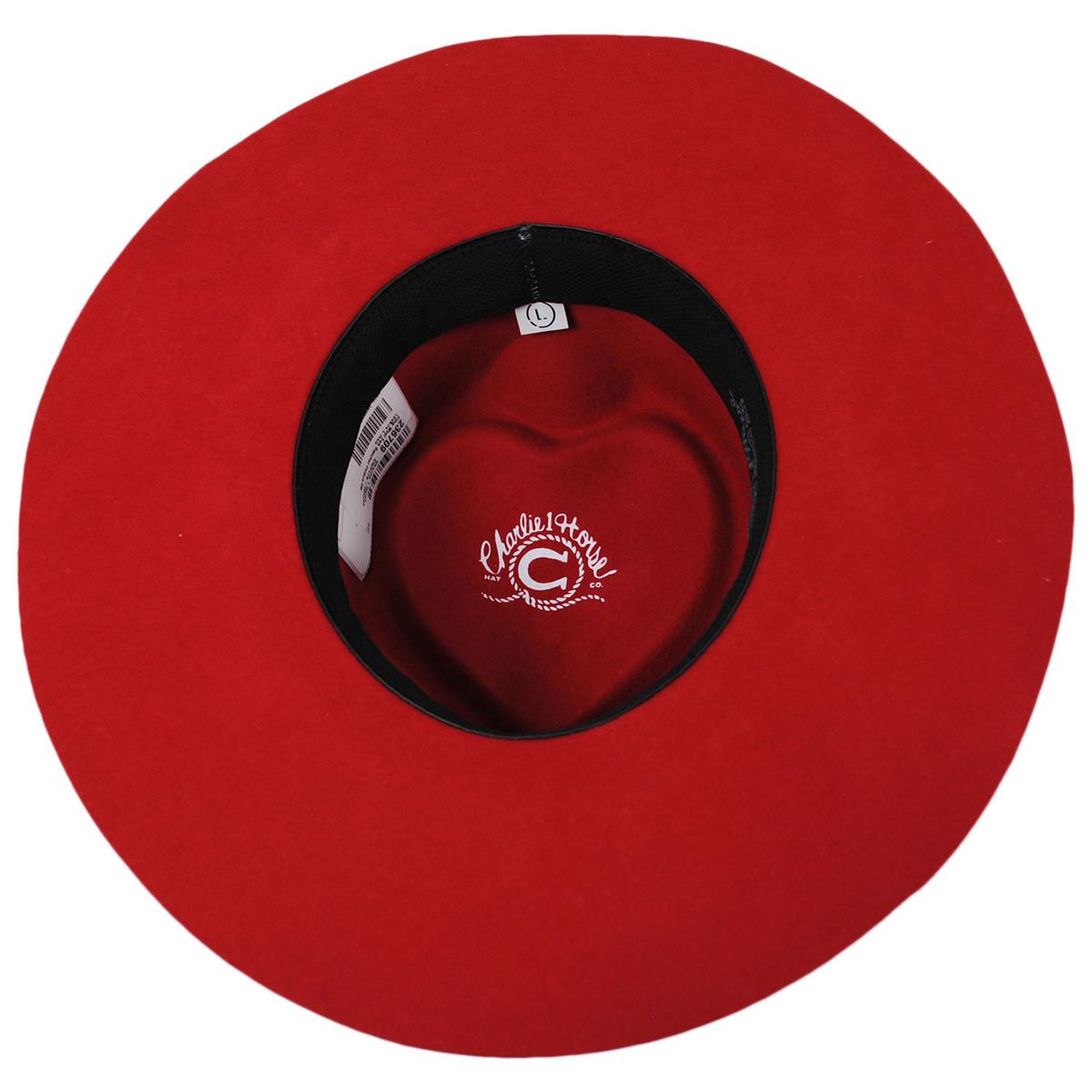 Charlie 1 Horse | Fling Wool Felt Rancher Fedora Hat | 124974 | under | RED
