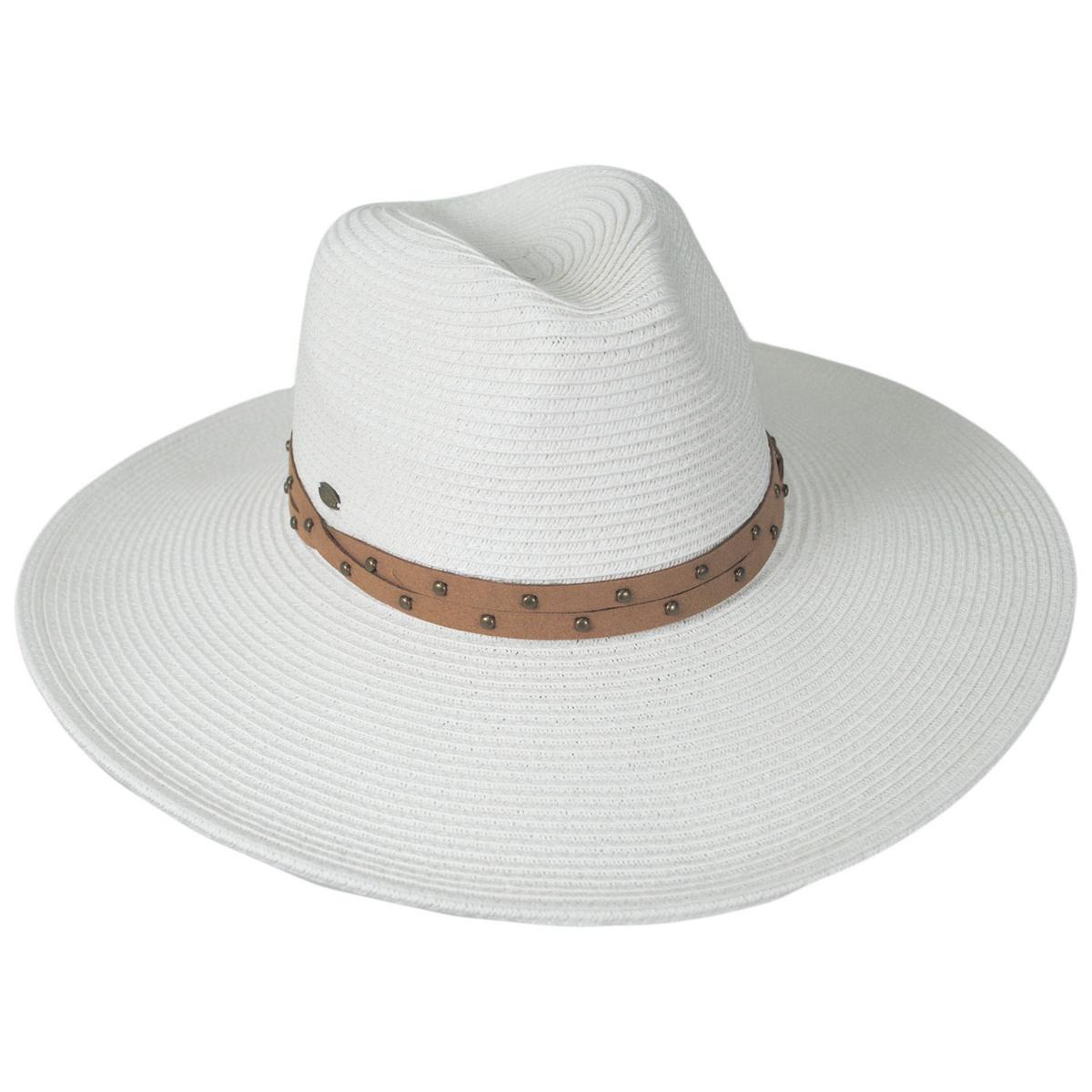 Scala | Misa Toyo Braid Straw Safari Fedora Hat | 105504 | lead | WHITE