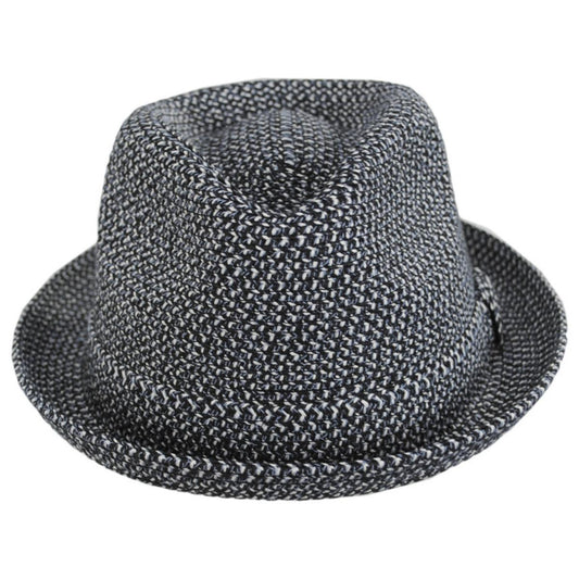 Bailey 1922 | Billy Braided Toyo Straw Fedora Hat - Black Heather | 127843BH | front | BLACK HEATHER