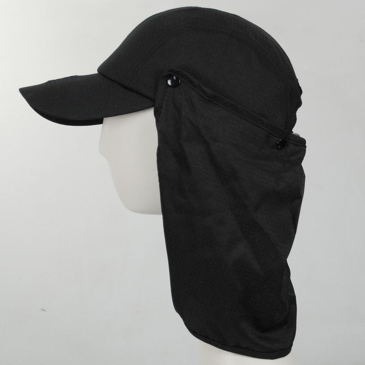 Kangol | Multi-Utility Neck-Flap Mask Strapback Baseball Cap | 201136 | profile | BLACK