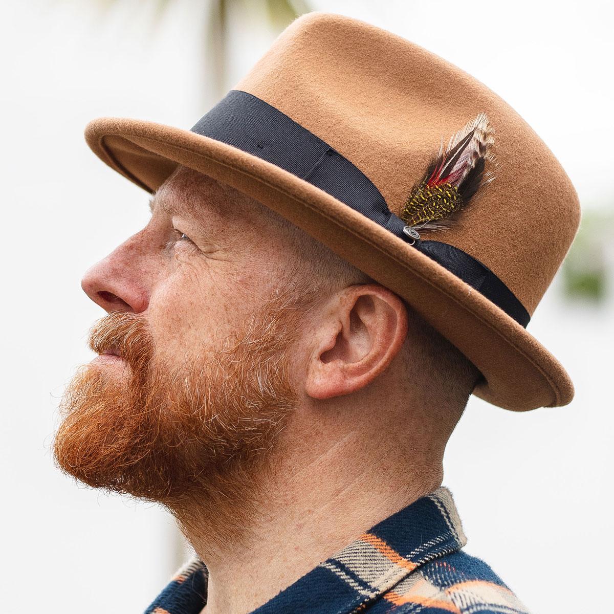 Jaxon Hats | Blues Crushable Wool Felt Trilby Fedora Hat | 132020 | lsmtwo | PECAN