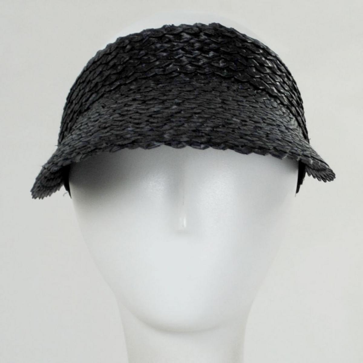 Hemlock Hat Co. | Capri Wheat Straw Visor | 195950 | front | ONYX