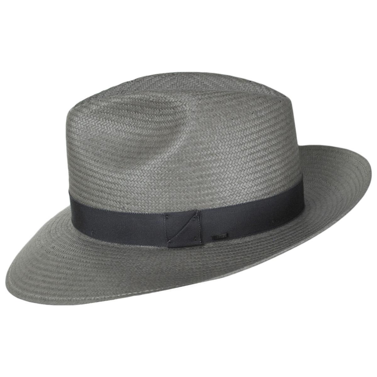 Bailey 1922 | Blackburn Shantung LiteStraw Fedora Hat | 127795 | profile | CHARCOAL