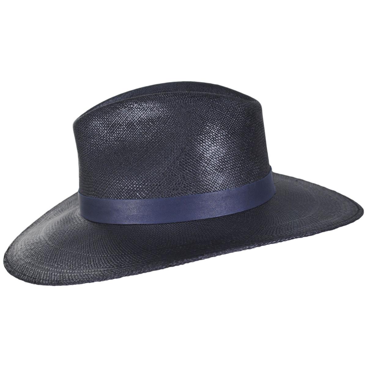 BRIXTON HATS | Harper Panama Straw Fedora Hat | 104050 | profile | NAVY