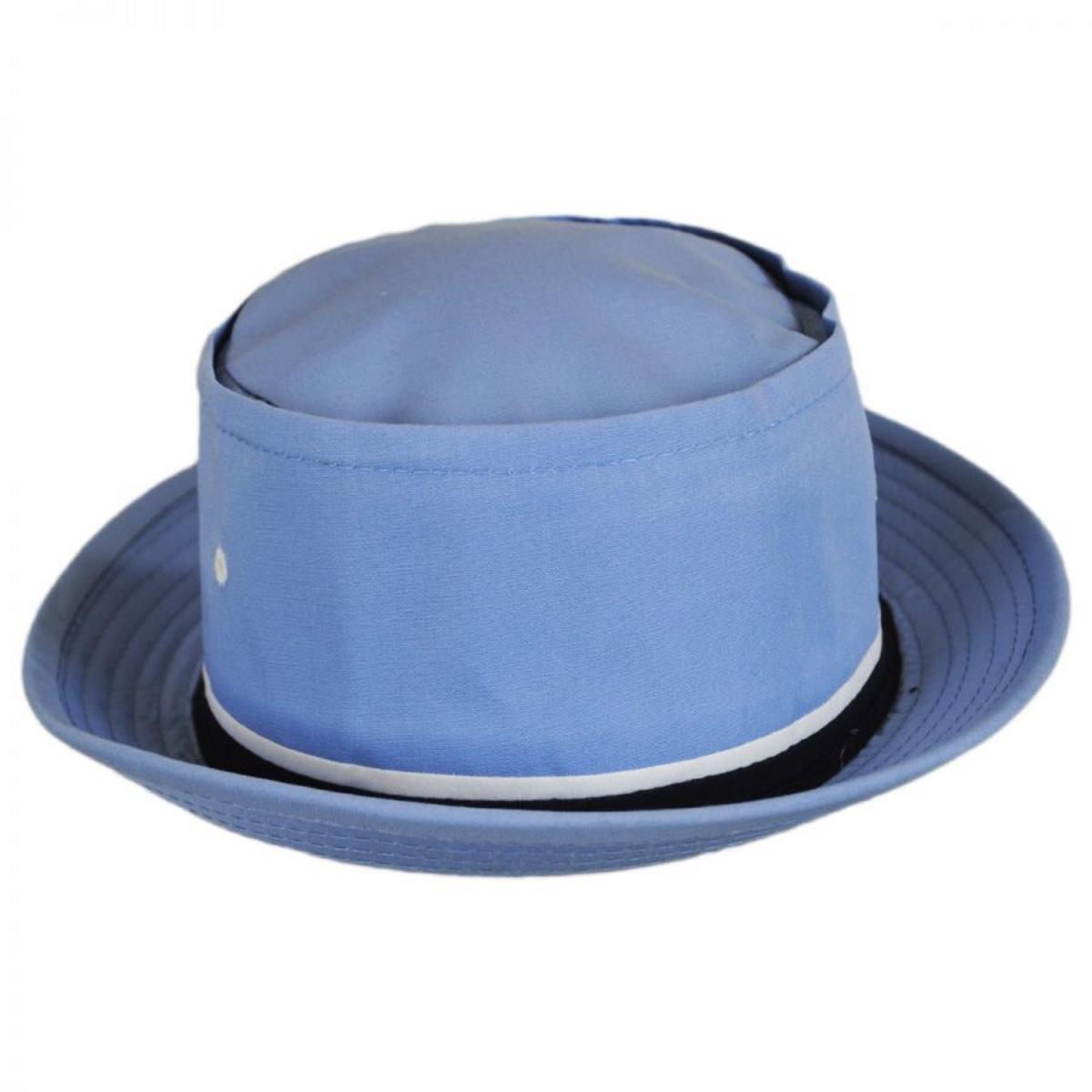 Dorfman Pacific | Classic Roll Up Cotton Bucket Hat | 185102 | front | LIGHT BLUE