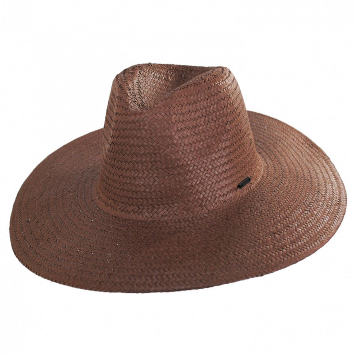 BRIXTON HATS | Seaside Toyo Straw Fedora Hat | 104044 | lead | BROWN