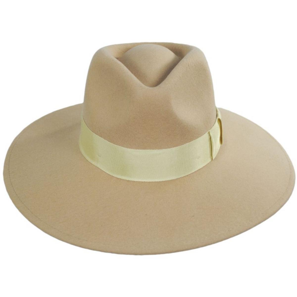 BRIXTON HATS | Joanna Wool Felt Fedora Hat | 123923 | front | WHEAT