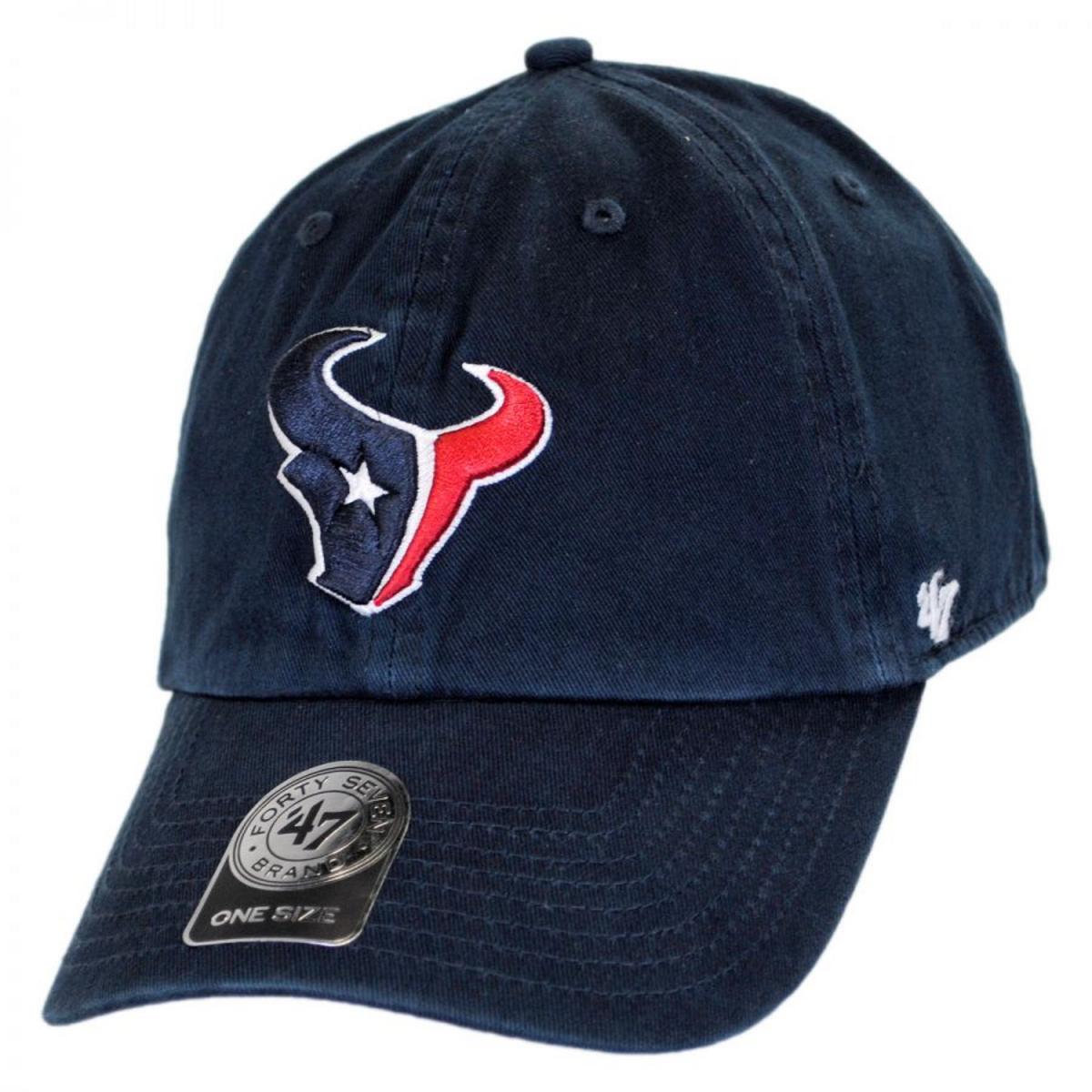 47 Brand | Houston Texans NFL Clean Up Strapback Baseball Cap Dad Hat | 203510 | lead | NAVY