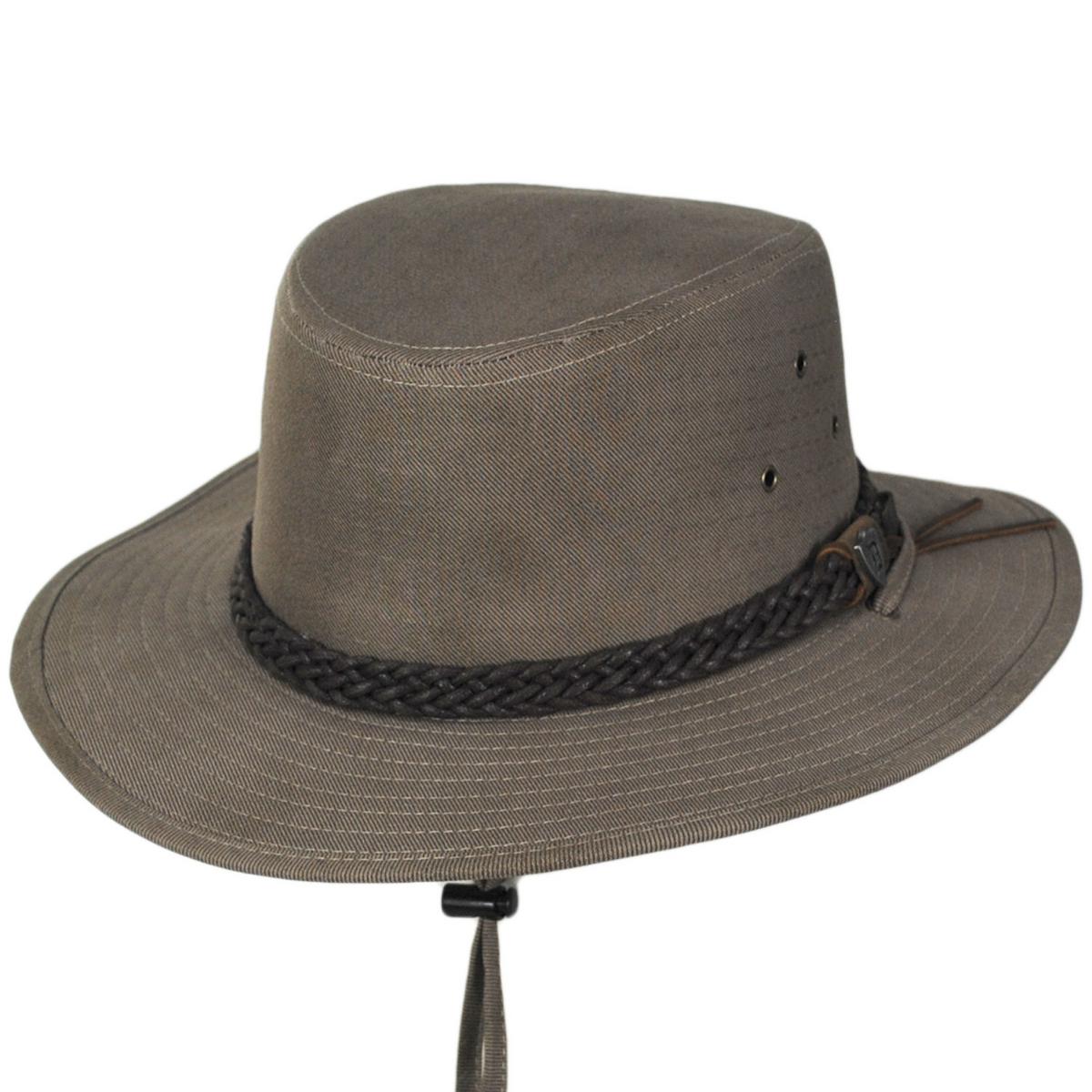 Dorfman Pacific | Down Under Twill Aussie Hat | 400198 | lead | TAN