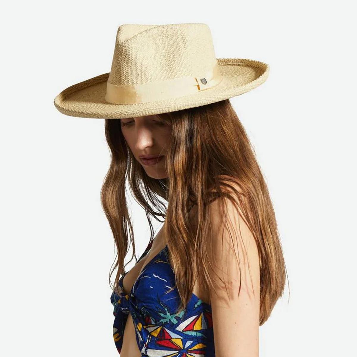 BRIXTON HATS | Victoria Toyo Straw Fedora Hat | 104053 | lsmone | NATURAL/OAT MILK