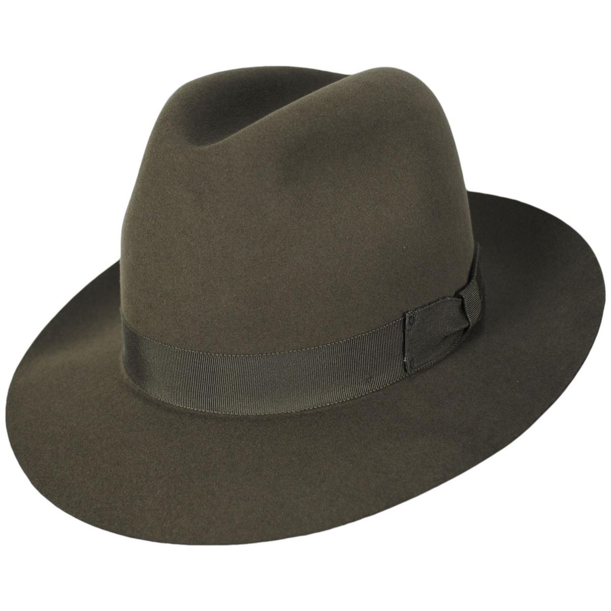 Bailey 1922 | Draper III Fur Felt Fedora Hat | 130082 | lead | OLIVE