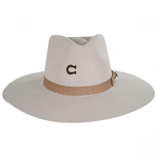 Charlie 1 Horse | Highway Wide Brim Wool Felt Fedora Hat - Standard Colors | 124983 | front | SILVERBELLY