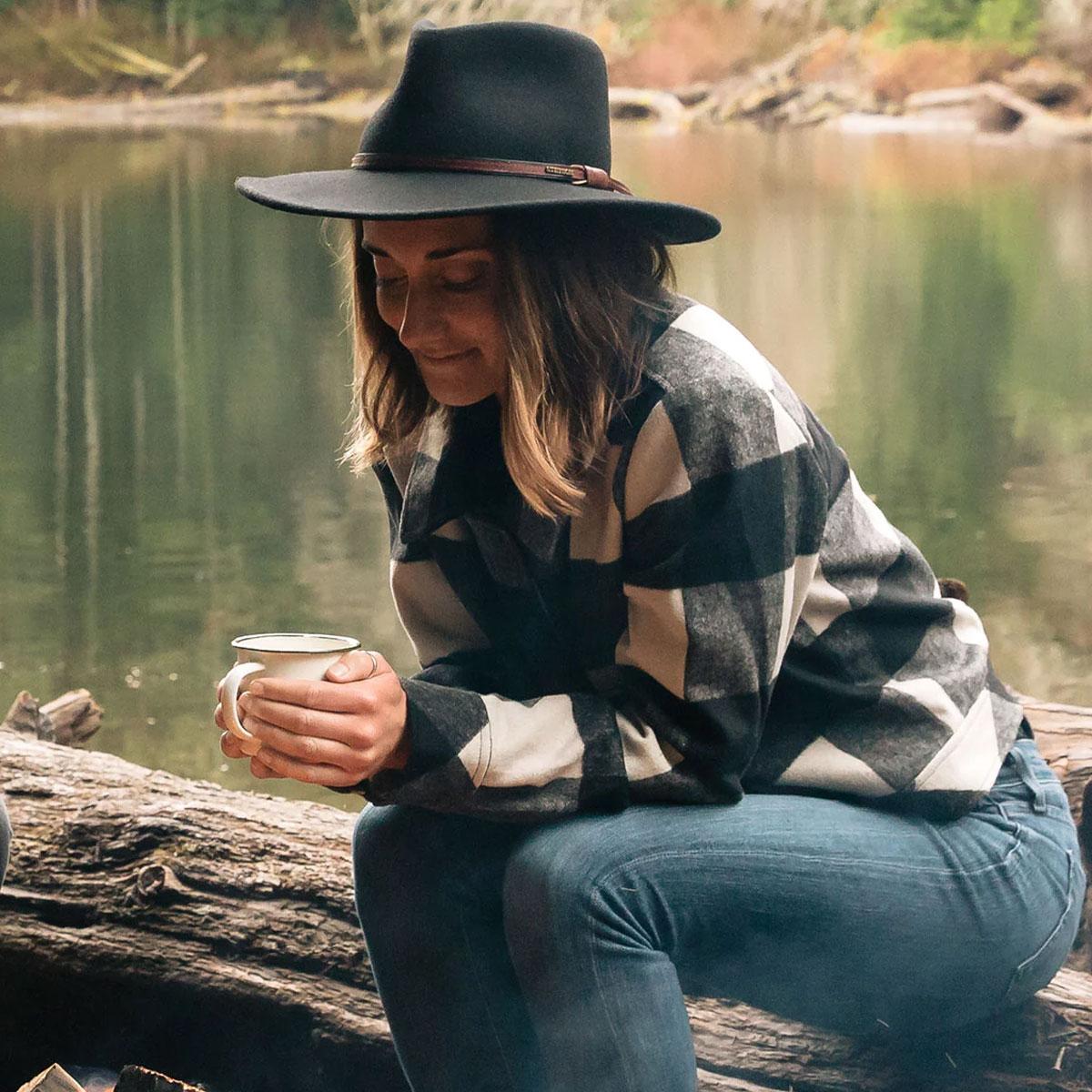 Stetson | Bozeman Crushable Wool Felt Outback Hat | 130692 | lsfone | BLACK